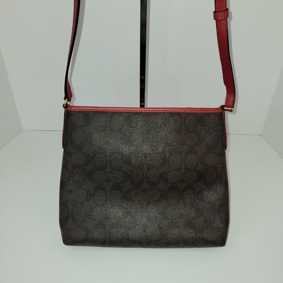 Coach File Crossbody in Signature Coated Canvas W/ Leather Details Style F29210 - Picture 3 of 11